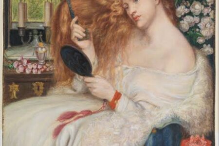 Lady Lilith (1866-1868), de Dante Gabriel Rossetti – representação da femme fatale arquetípica, reflexo do feminino indomado.