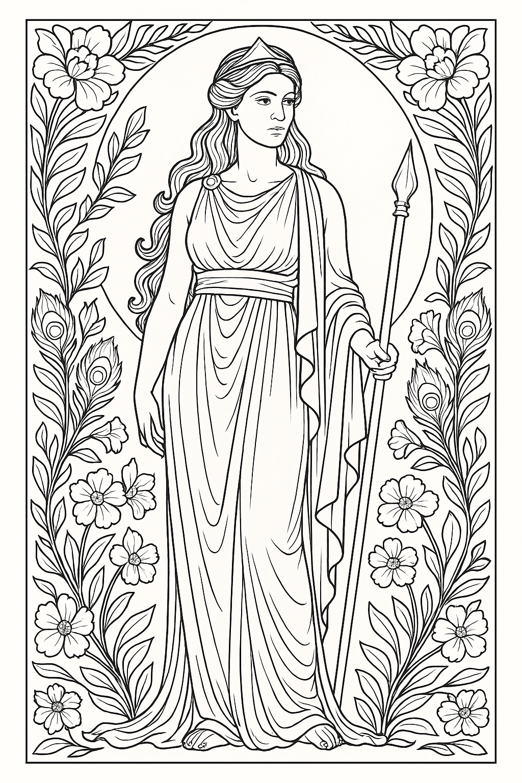 Desenho para colorir Deusa Grega Hera