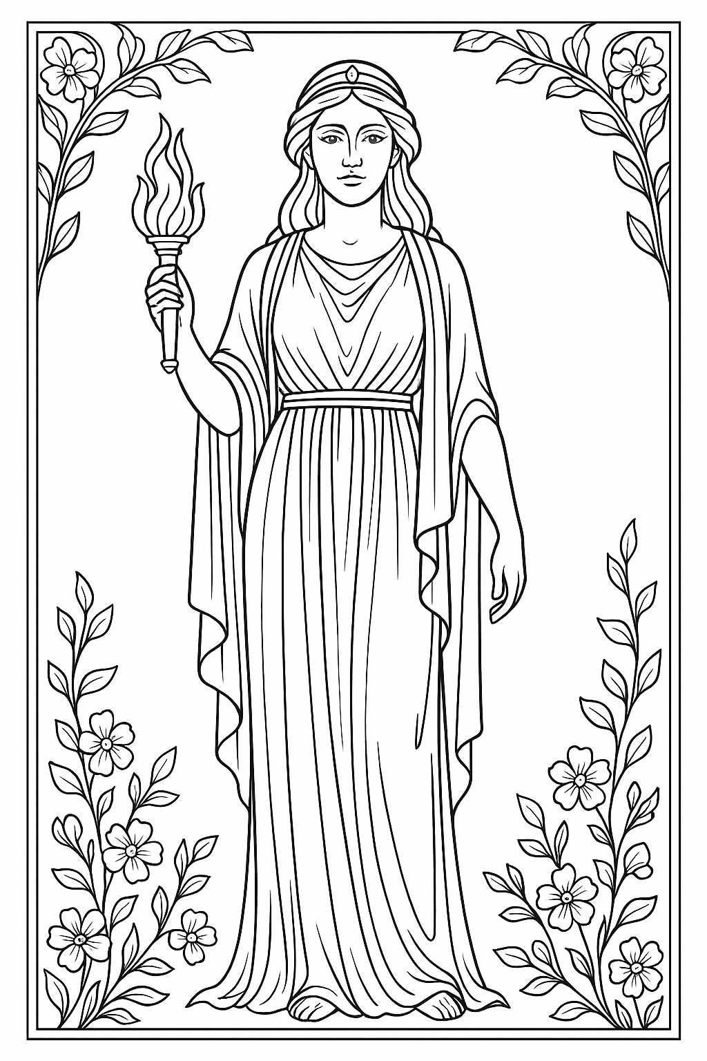 Desenho para colorir Deusa grega Héstia